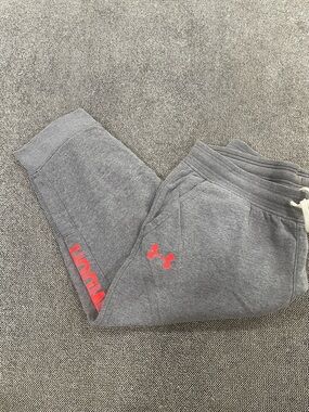 Under Armour Gray Sweatpants with Coral Logo